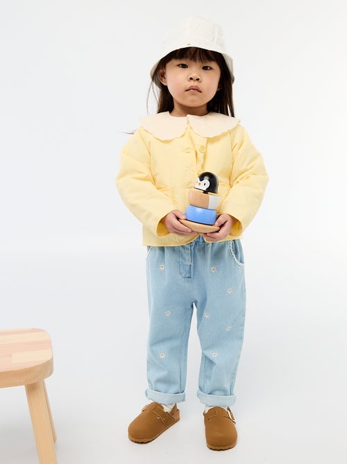 Pantalon en denim forme paperbag - Kiabi