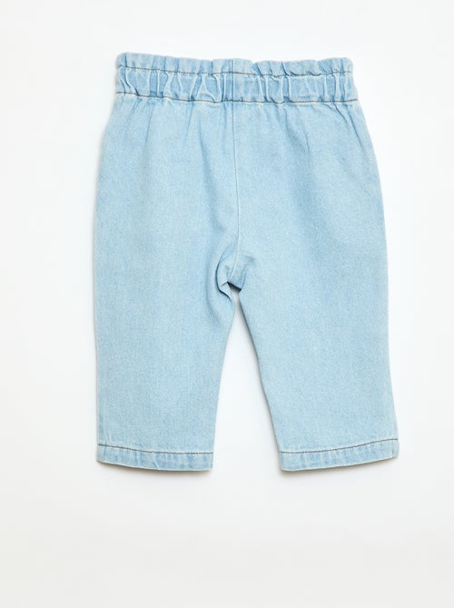 Pantalon en denim forme paperbag - Kiabi