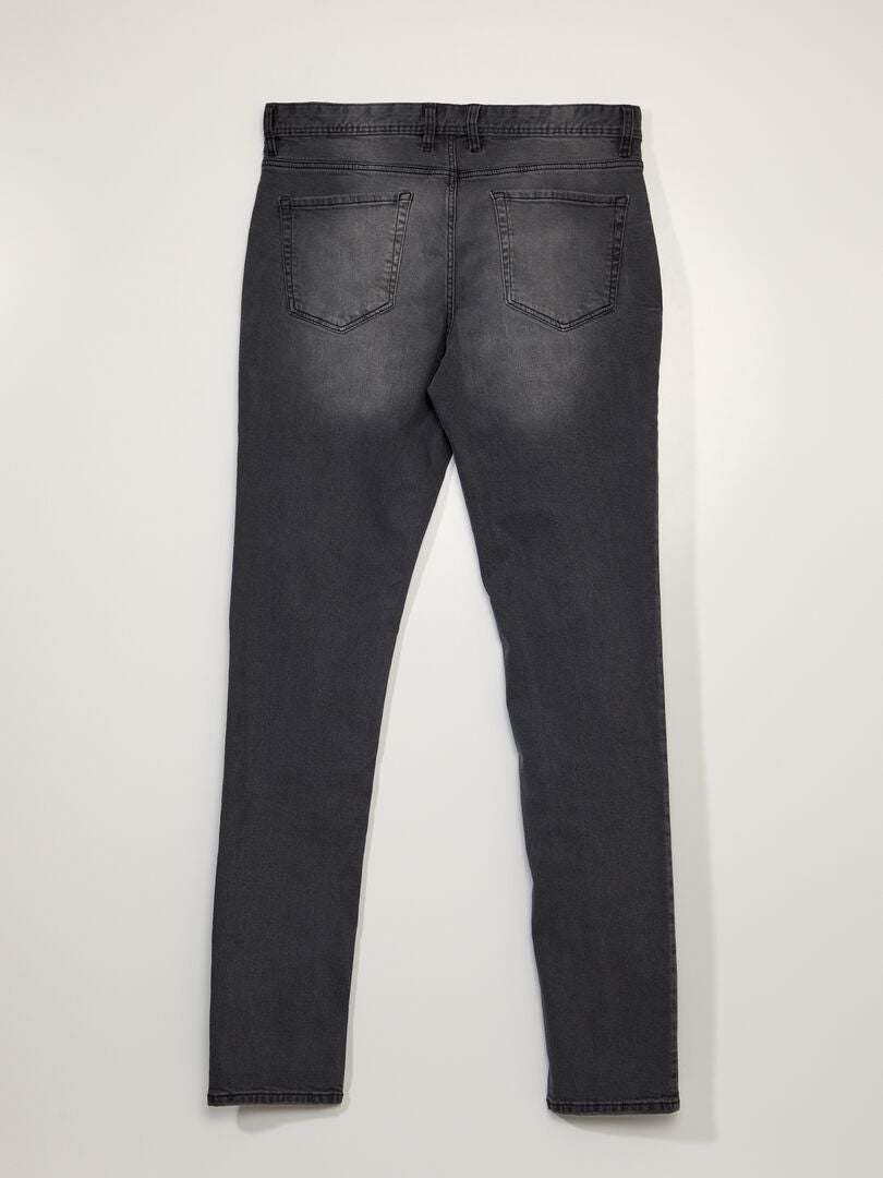Pantalon en denim slim - 38L Noir - Kiabi
