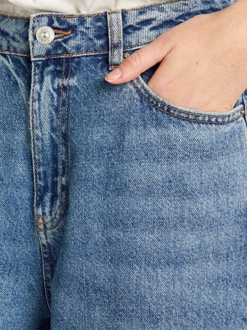 Pantalon en denim wide leg Bleu - Kiabi