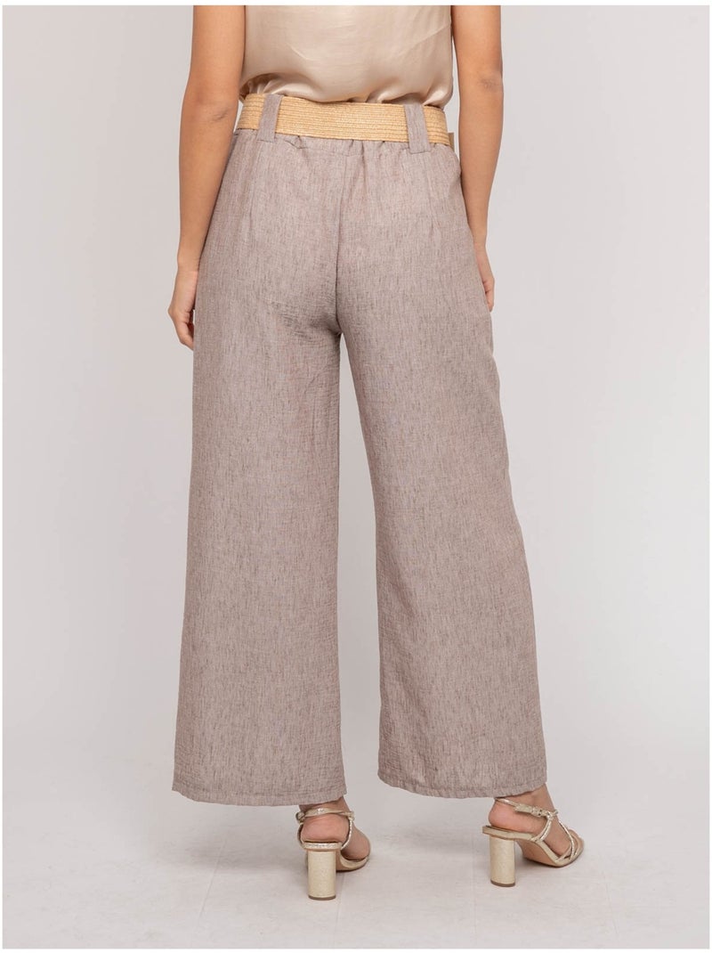 Pantalon en ELOUVE-riem Grijs - Kiabi