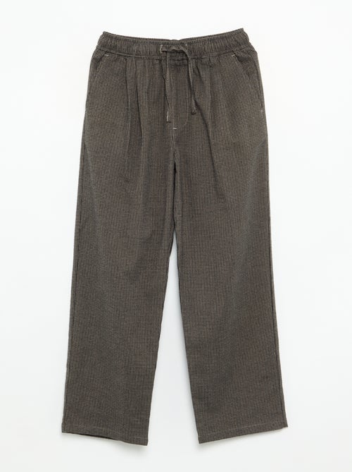 Pantalon en flanelle à carreaux - Kiabi