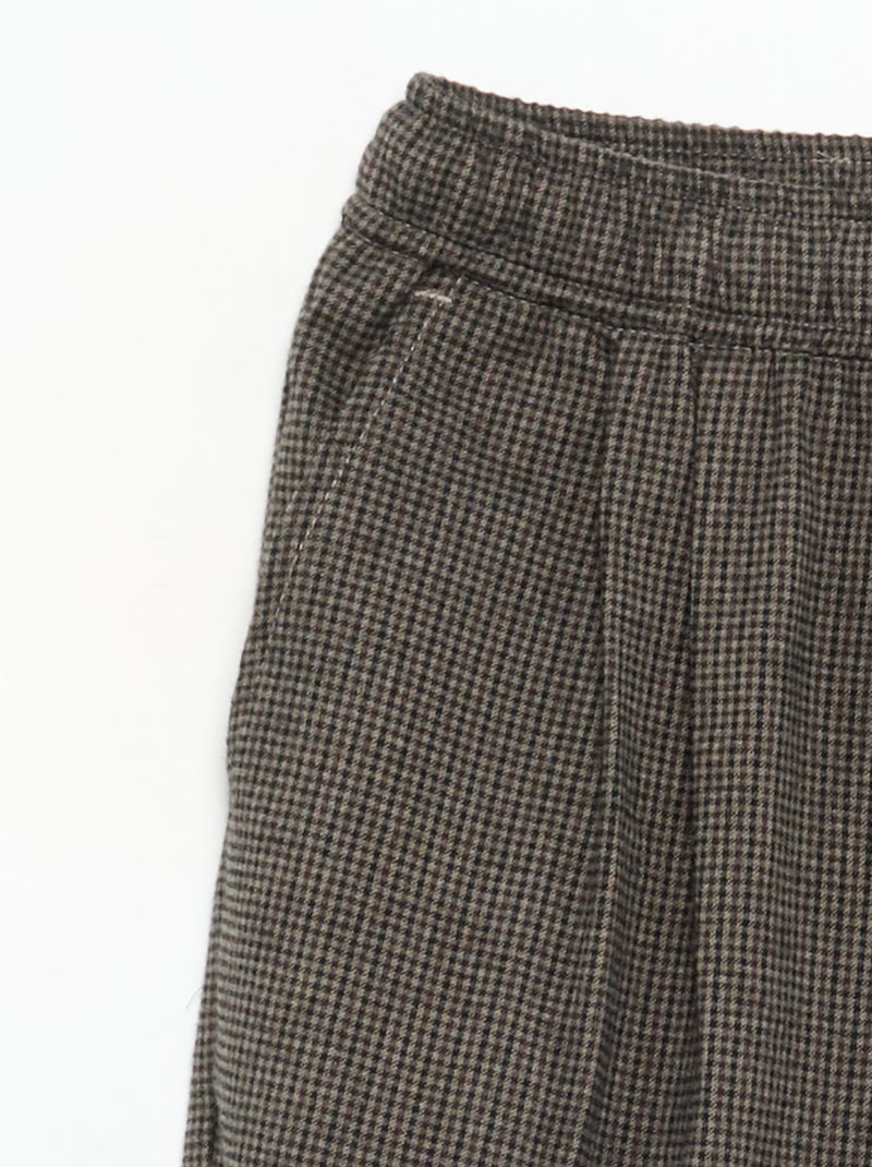 Pantalon en flanelle à carreaux Gris - Kiabi