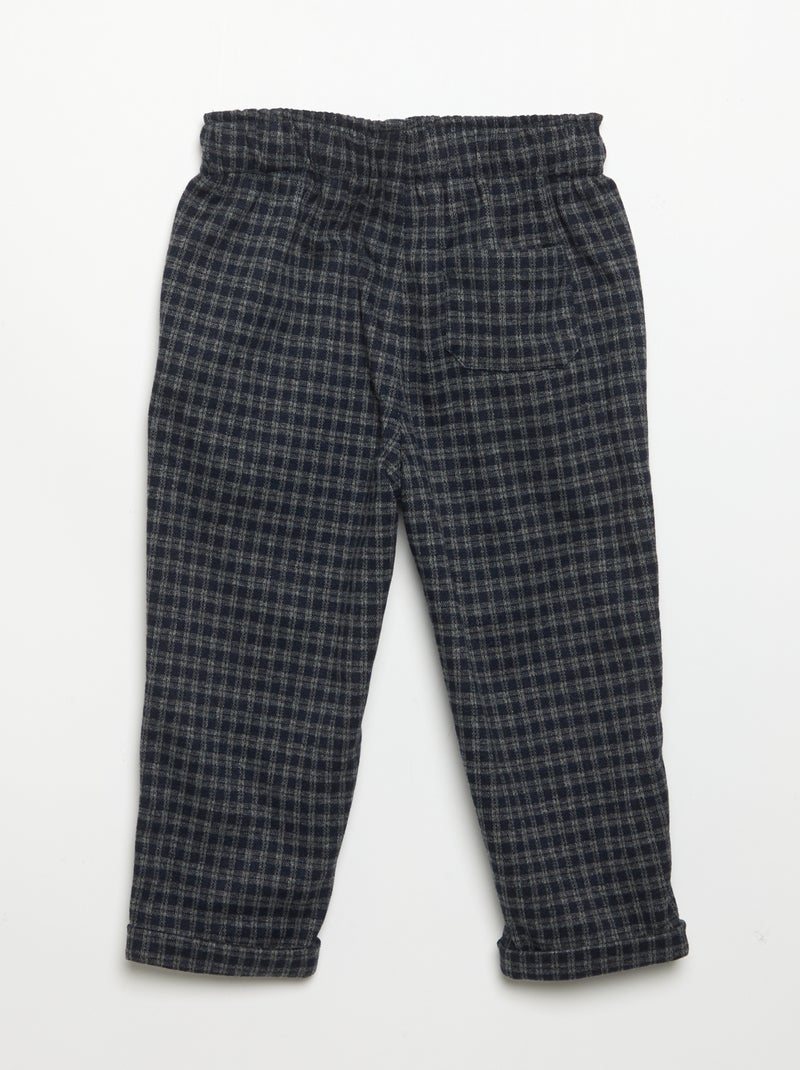 Pantalon en flanelle grattée Bleu - Kiabi