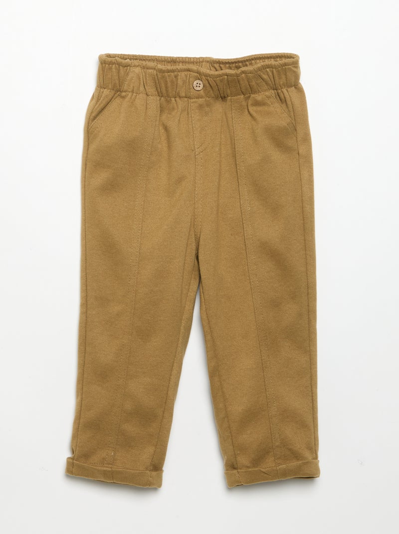 Pantalon en flanelle grattée Vert - Kiabi