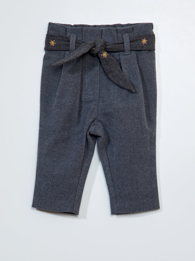 Pantalon en flanelle Gris - Kiabi