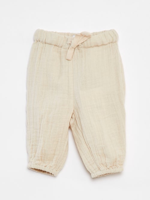 Pantalon en gaze de coton avec taille ajustable 'Name It' - Kiabi