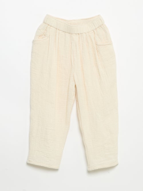 Pantalon en gaze de coton - Kiabi Pantalon en gaze de coton - Kiabi
