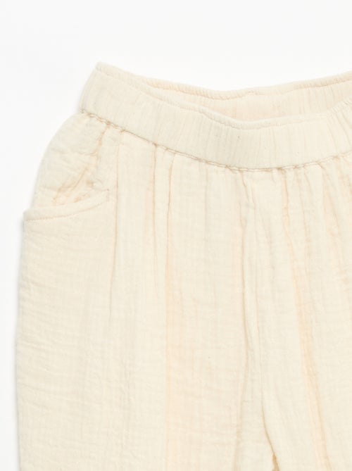 Pantalon en gaze de coton - Kiabi Pantalon en gaze de coton - Kiabi
