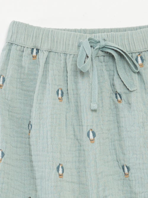 Pantalon en gaze de coton - Kiabi