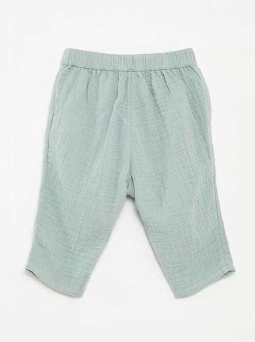 Pantalon en gaze de coton - Kiabi