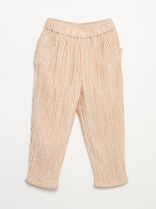 Pantalon en gaze de coton - Kiabi Pantalon en gaze de coton - Kiabi