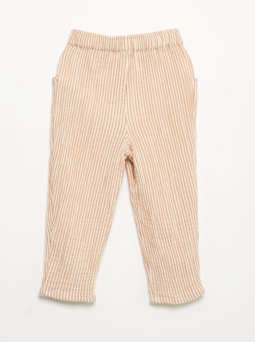 Pantalon en gaze de coton - Kiabi Pantalon en gaze de coton - Kiabi