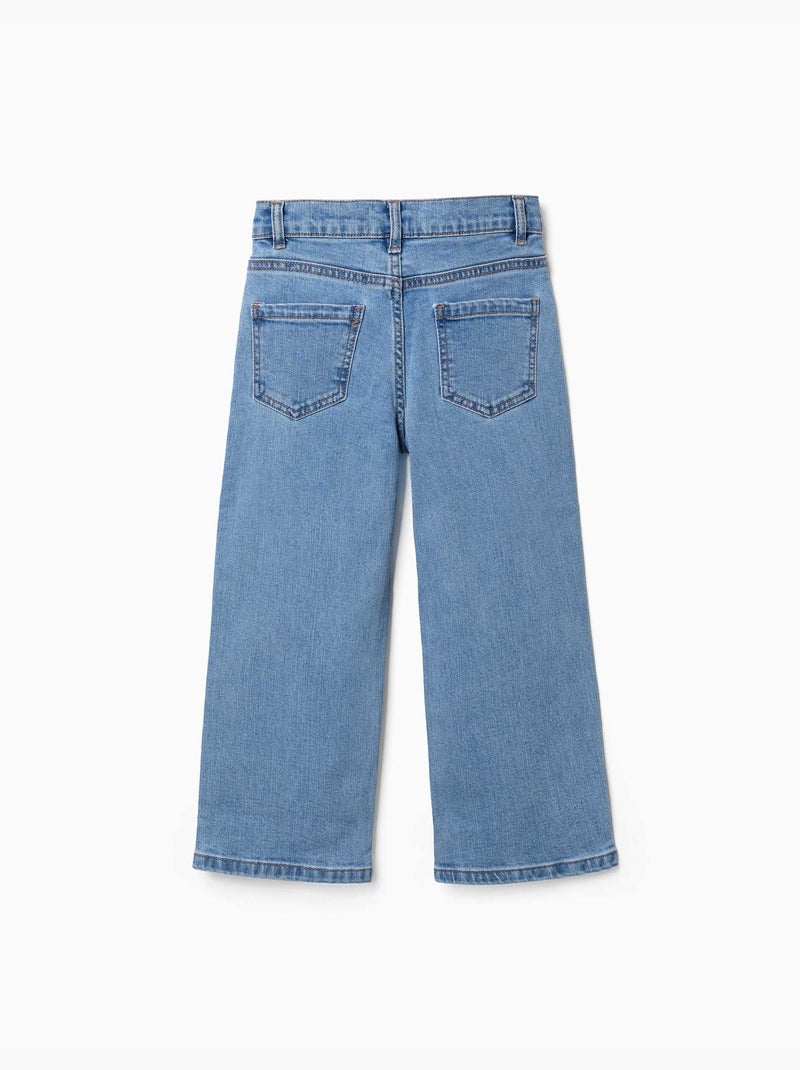 Pantalon en jean à coupe droite avec 5 poches Bleu Bleu - Kiabi