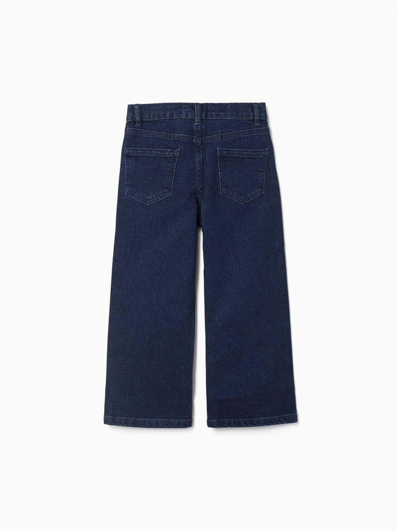Pantalon en jean à coupe droite avec 5 poches Bleu foncé - Kiabi
