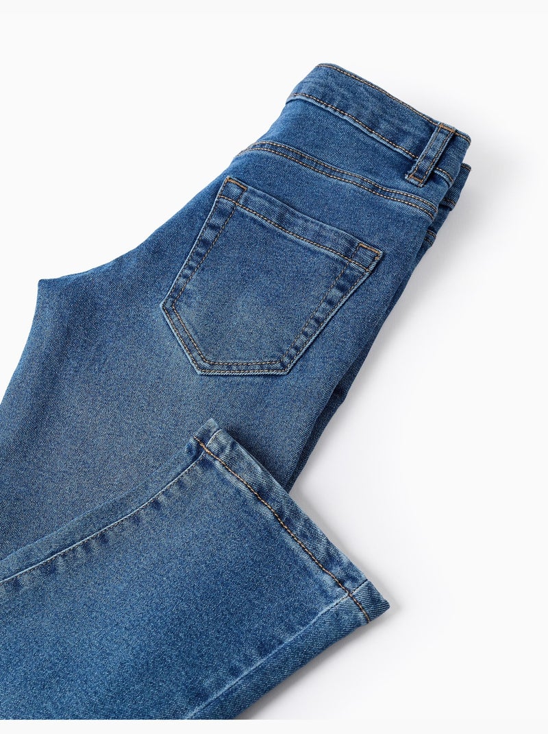 Pantalon en jean à coupe droite Bleu Bleu - Kiabi