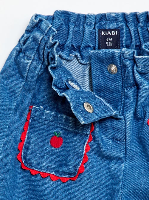 Pantalon en jean à poches fantaisies - Kiabi