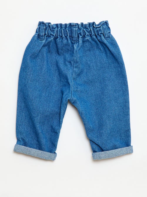 Pantalon en jean à poches fantaisies - Kiabi