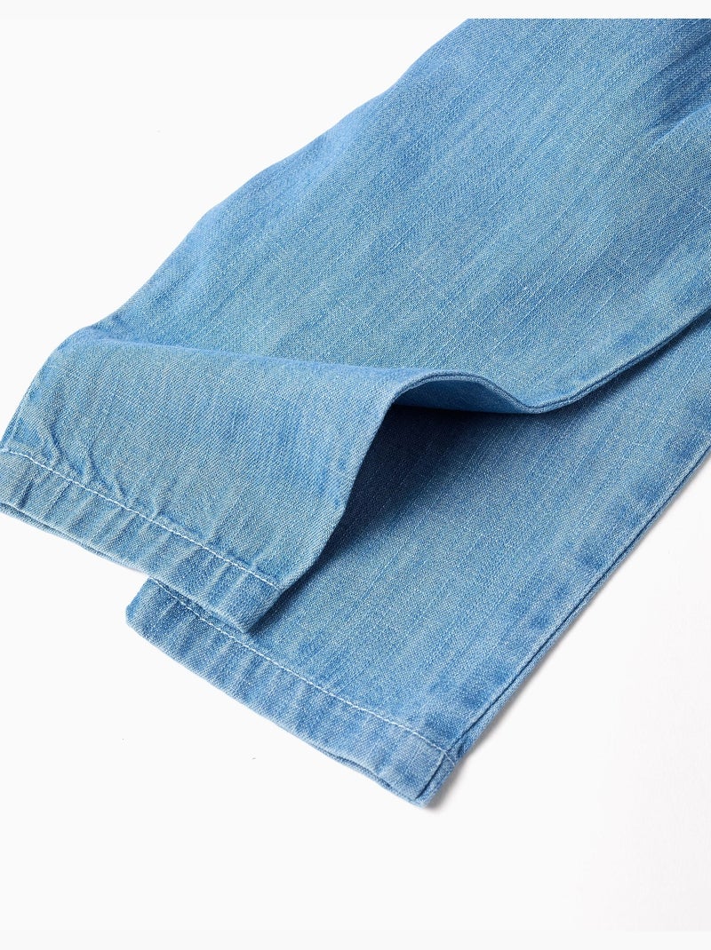 Pantalon en jean avec bretelles amovibles Bleu Bleu - Kiabi