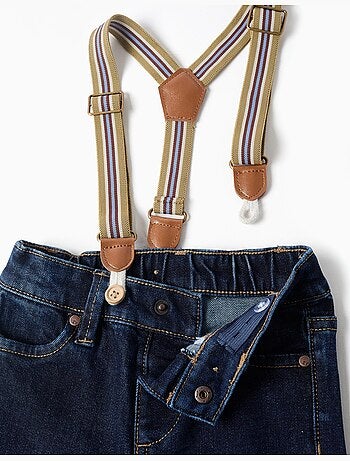Pantalon en jean avec bretelles amovibles