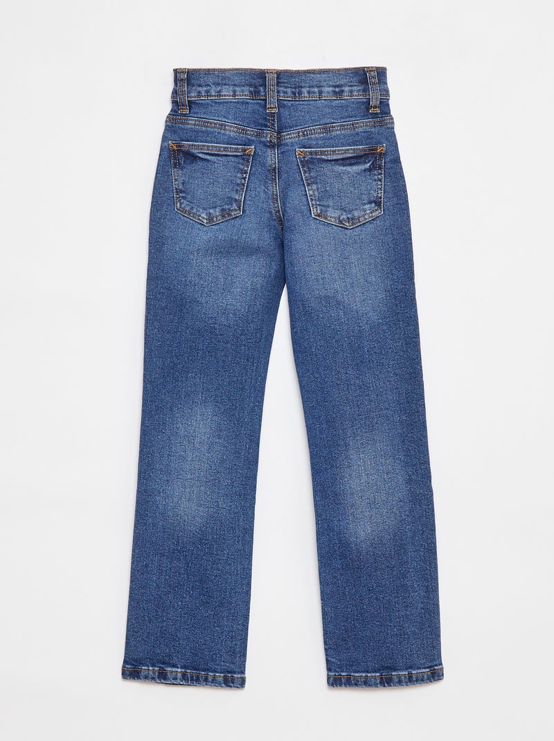 Pantalon en jean coupe droite - Coupe + ajustée Bleu - Kiabi