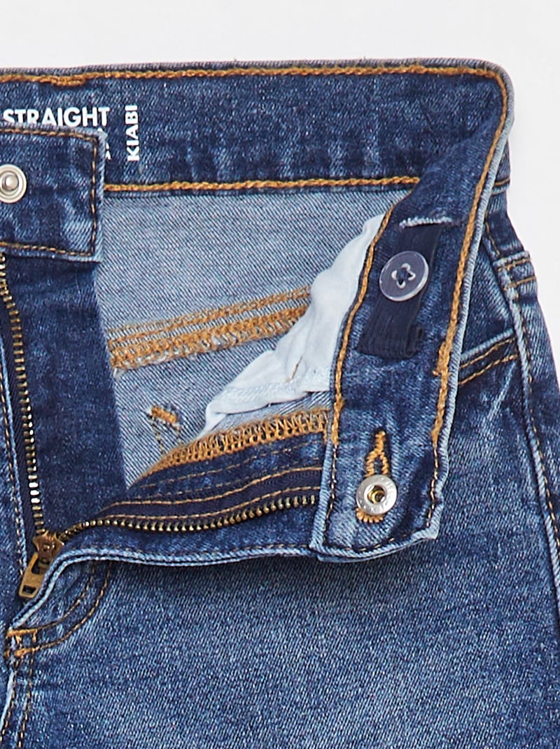 Pantalon en jean coupe droite - Coupe + ajustée Bleu - Kiabi