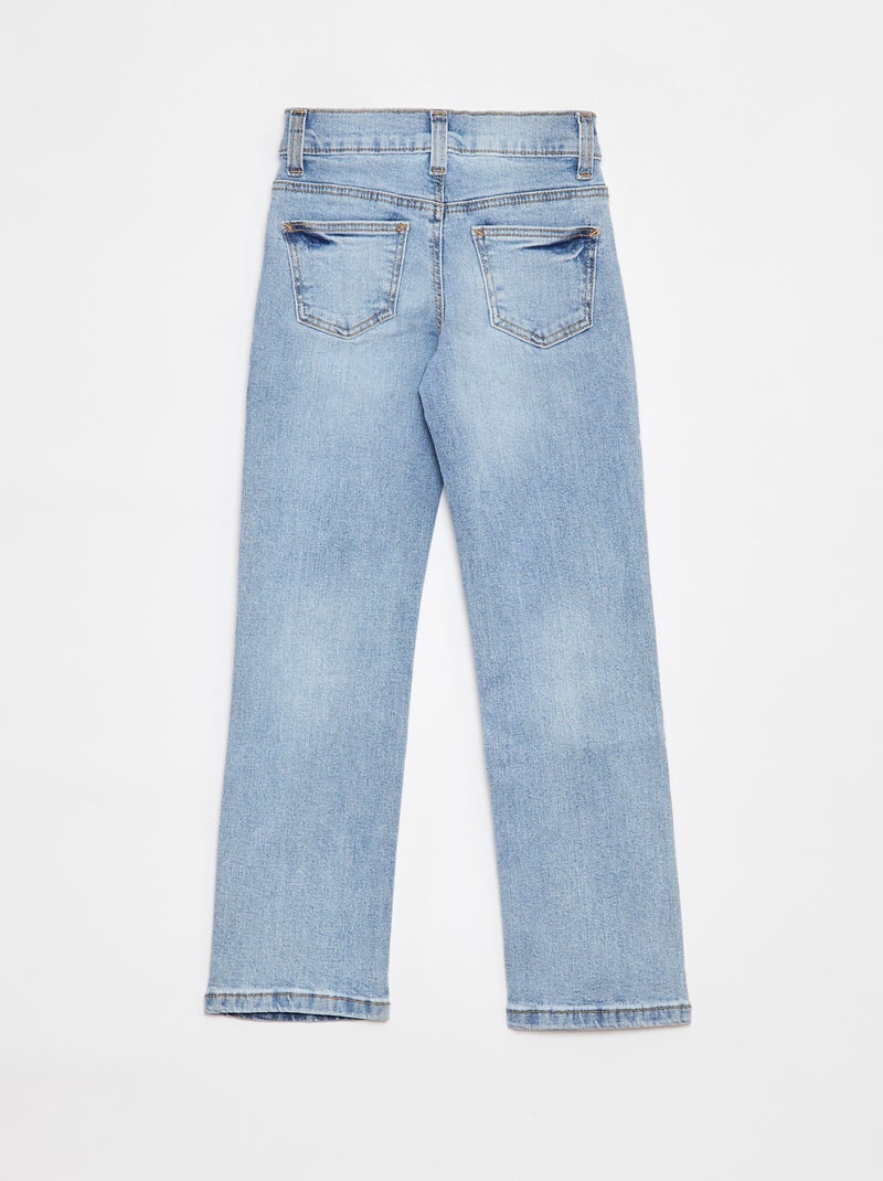 Pantalon en jean coupe droite - Coupe + ajustée Bleu - Kiabi