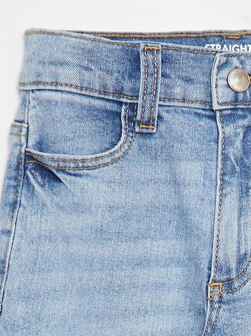 Pantalon en jean coupe droite - Coupe + ajustée Bleu - Kiabi