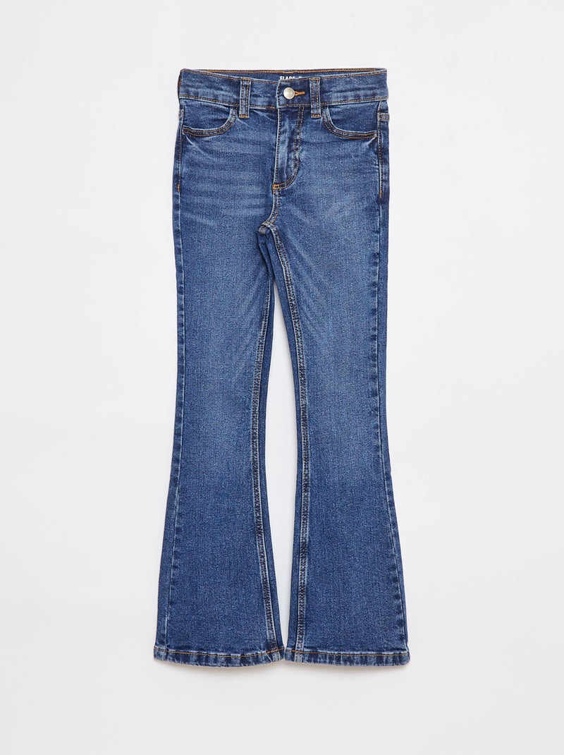 Pantalon en jean coupe flare - Coupe + ajustée Bleu - Kiabi