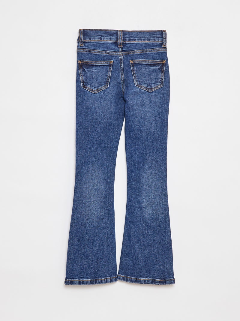 Pantalon en jean coupe flare - Coupe + ajustée Bleu - Kiabi