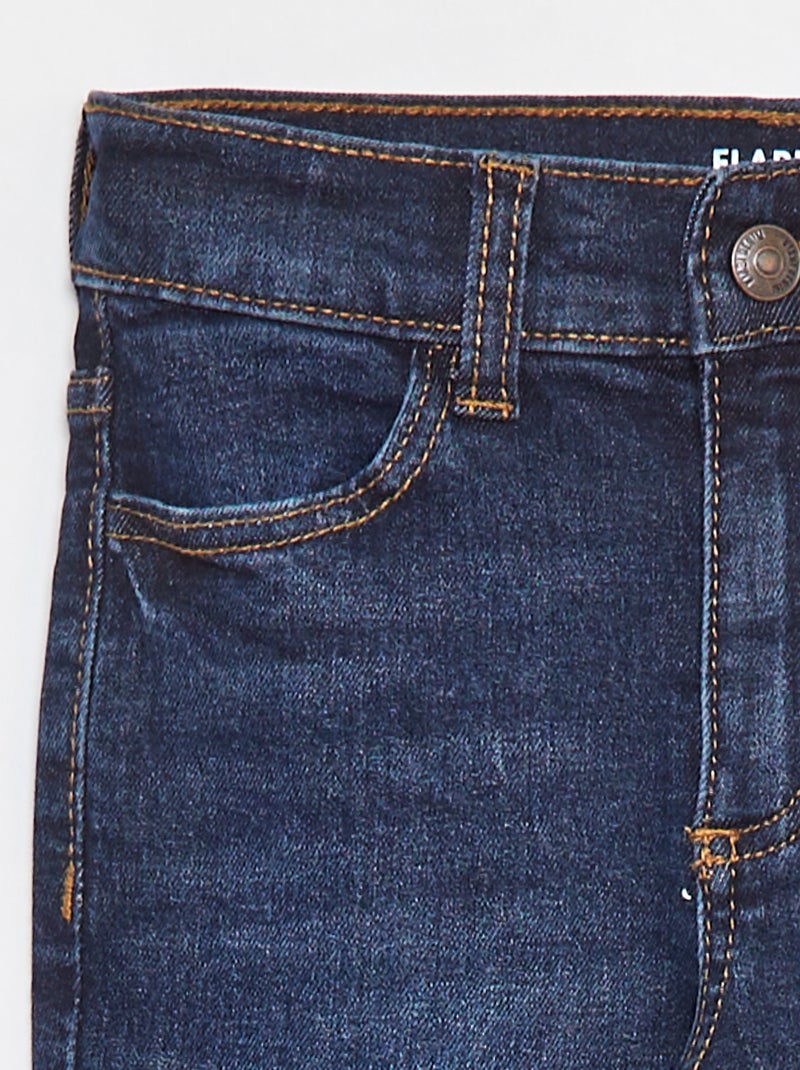 Pantalon en jean coupe flare - Coupe + ajustée Bleu - Kiabi