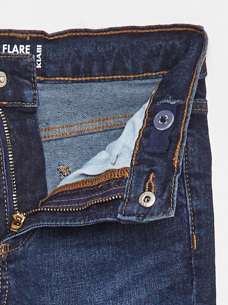 Pantalon en jean coupe flare - Coupe + ajustée Bleu - Kiabi