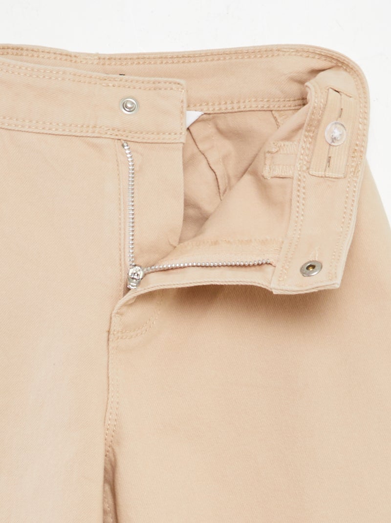 Pantalon en jean coupe large / wide leg Beige - Kiabi