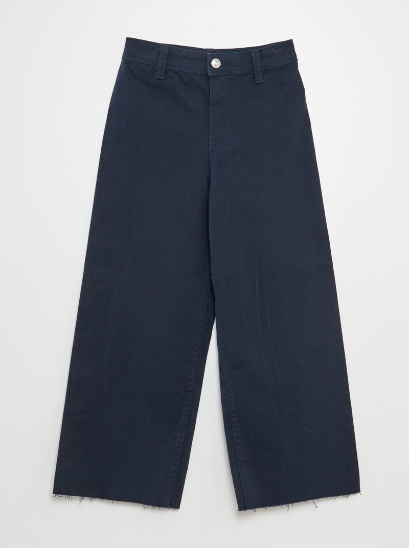 Pantalon en jean coupe large / wide leg Bleu - Kiabi