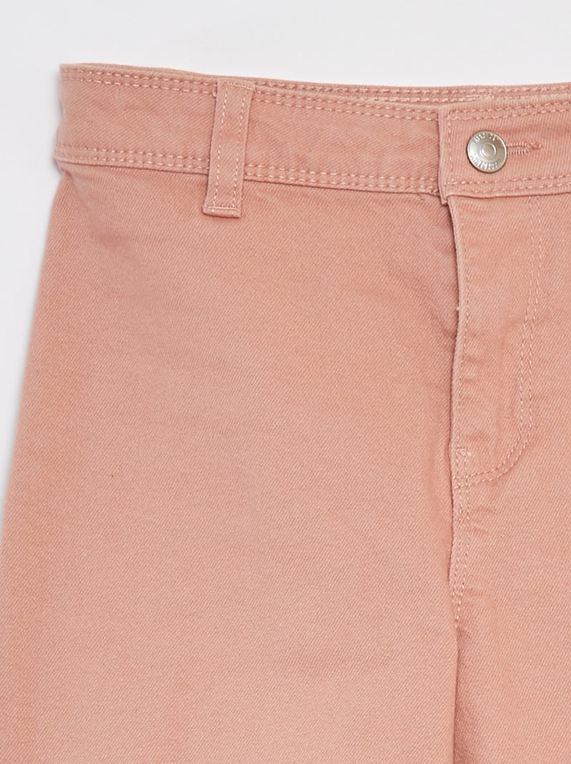 Pantalon en jean coupe large / wide leg rose - Kiabi