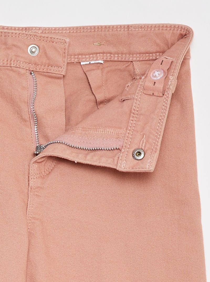 Pantalon en jean coupe large / wide leg rose - Kiabi