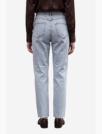 Pantalon en jean droit taille haute longueur cheville avec poches my fashion