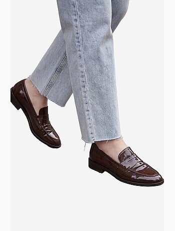 Pantalon en jean droit taille haute longueur cheville avec poches my fashion