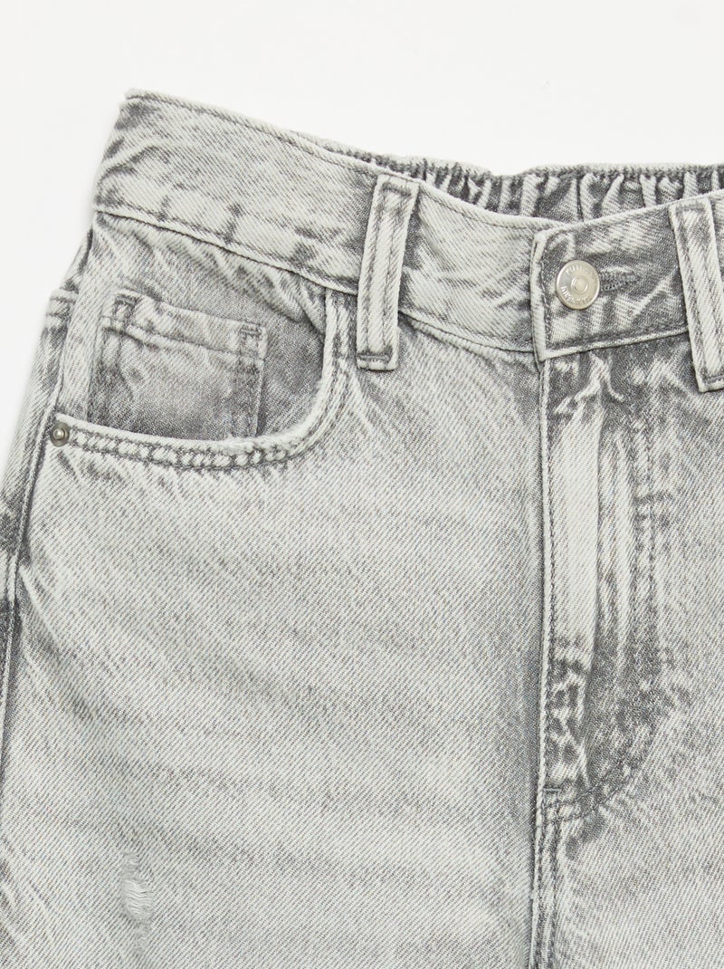 Pantalon en jean large Gris - Kiabi