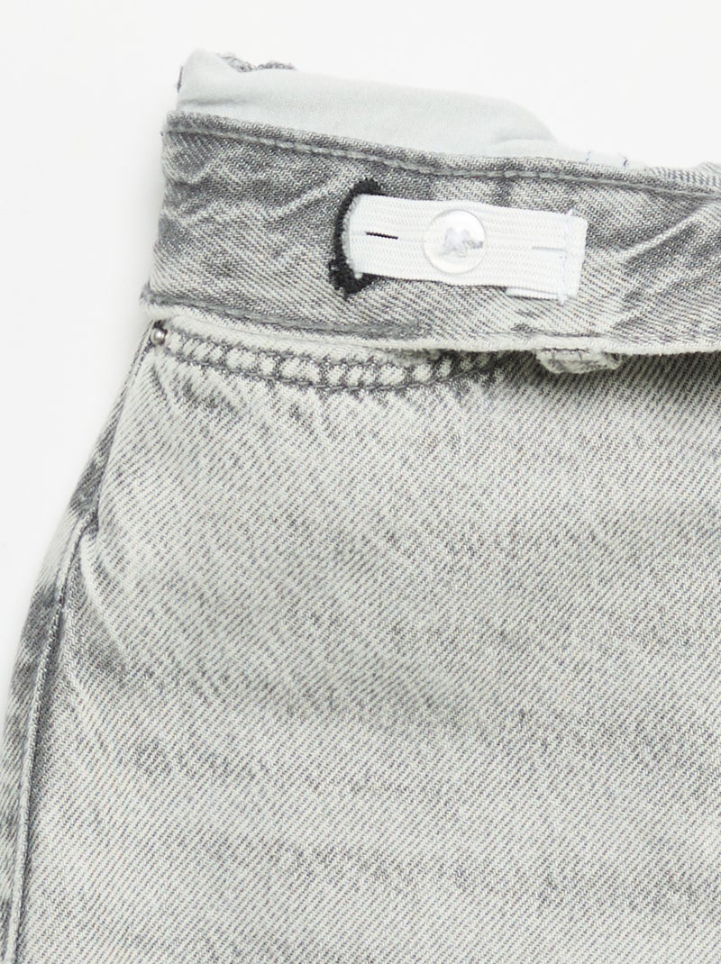 Pantalon en jean large Gris - Kiabi