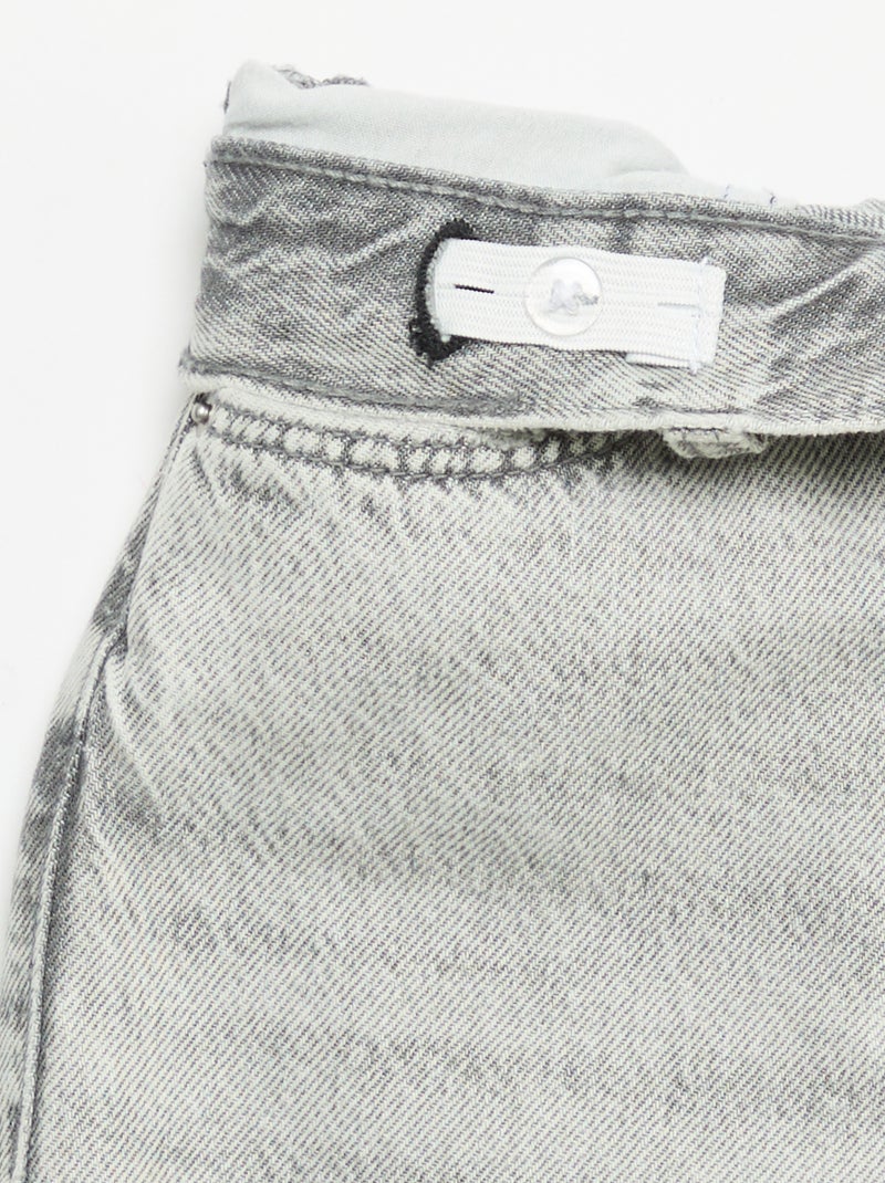 Pantalon en jean large Gris - Kiabi