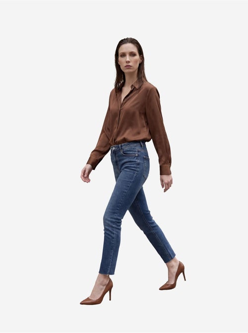 Pantalon en jean skinny taille haute avec fermeture éclair my fashion - Kiabi Pantalon en jean skinny taille haute avec fermeture éclair my fashion - Kiabi