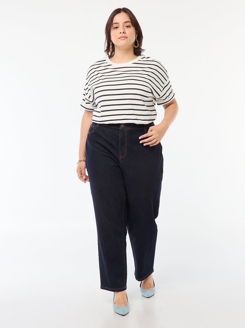 Pantalon en jean stretch straight Bleu - Kiabi