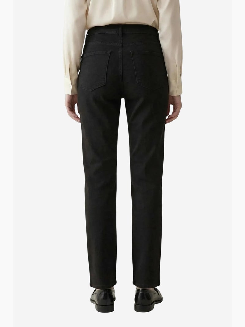 Pantalon en jean taille haute à jambes droites et poches my fashion Noir - Kiabi