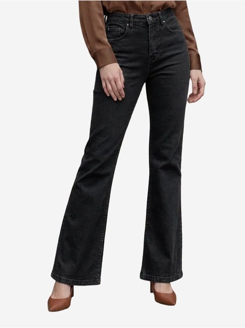 Pantalon en jean taille haute à jambes évasées avec poches my fashion - Kiabi Pantalon en jean taille haute à jambes évasées avec poches my fashion - Kiabi