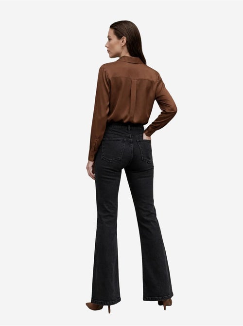 Pantalon en jean taille haute à jambes évasées avec poches my fashion - Kiabi Pantalon en jean taille haute à jambes évasées avec poches my fashion - Kiabi