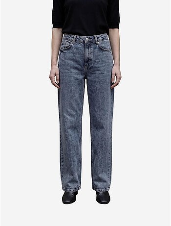 Pantalon en jean taille haute à jambes larges avec poches my fashion