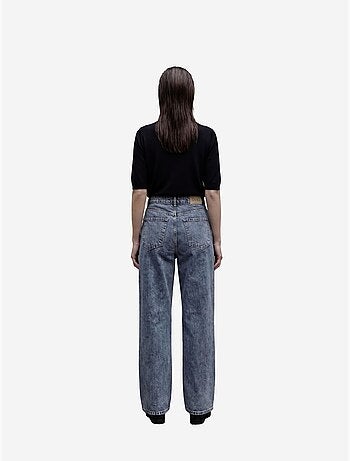 Pantalon en jean taille haute à jambes larges avec poches my fashion