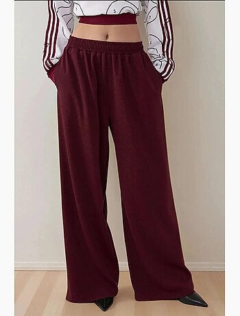 Pantalon en jersey à jambe large avec taille élastique hiccup