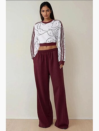 Pantalon en jersey à jambe large avec taille élastique hiccup